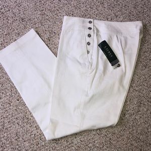 RALPH LAUREN white flat front PANTS- NEW! 12